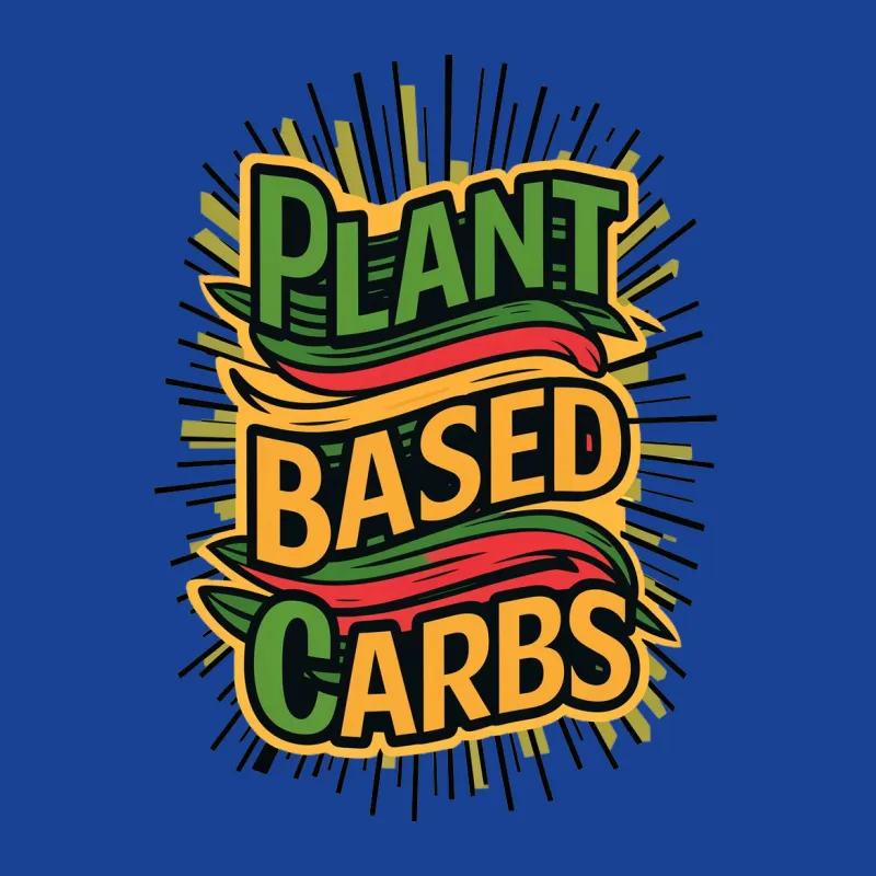 Plant Based Carbs T-Shirt, Vegan Graphic Tee, Colorful Vegetarian Shirt, Bold Fitness Apparel Female T-Shirt