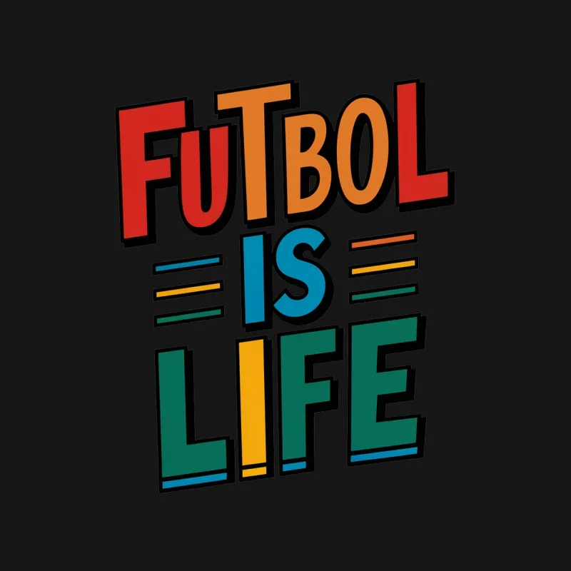 Colorful Futbol Is Life T-Shirt, Soccer Fan Gift, Sports Enthusiast Apparel, Unisex Football Tee Male T-Shirt