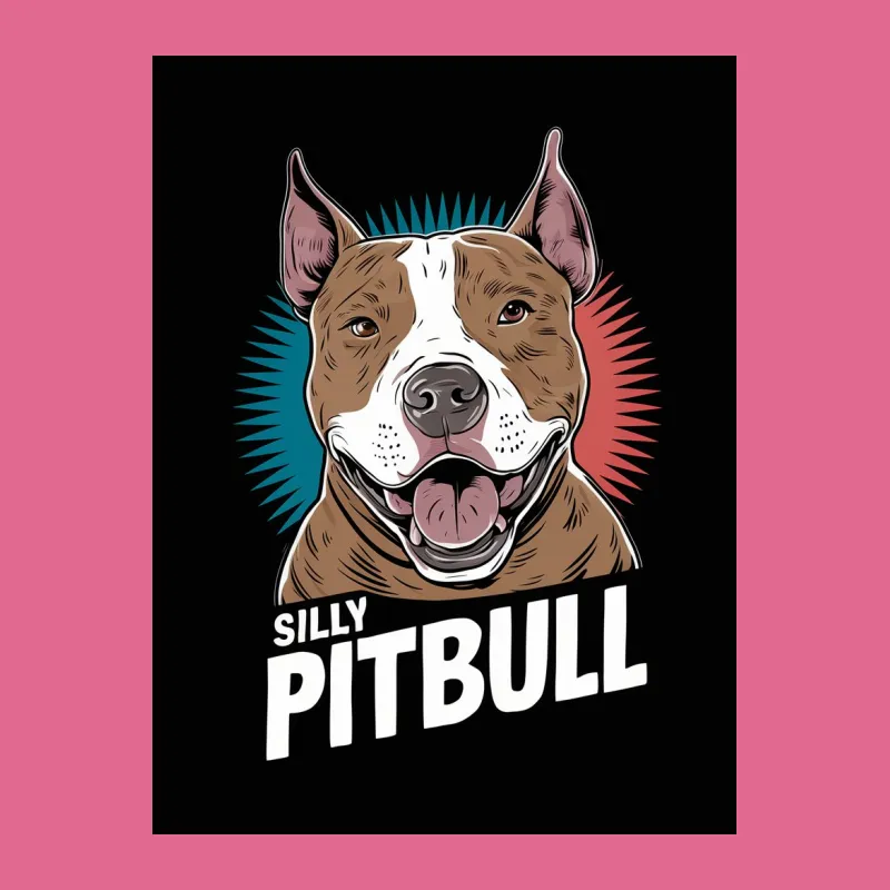 Colorful Pitbull T-Shirt, Silly Dog Face Graphic Tee, Gift for Dog Lovers, Unisex T-Shirt Design Male T-Shirt