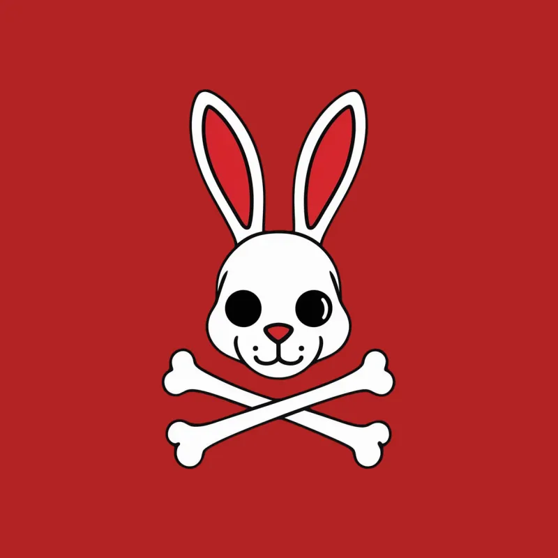 Cute Bunny Skull and Crossbones T-Shirt, Funny Rabbit Pirate Tee, Unisex Graphic Shirt Female T-Shirt