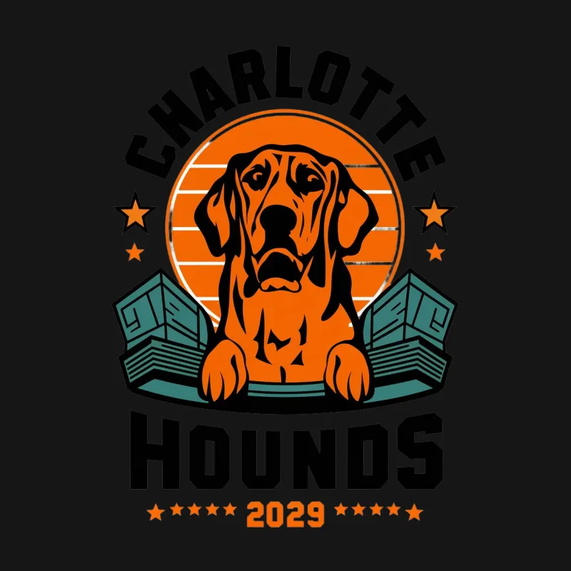 Charlotte Hounds 2029 T-Shirt, Vintage Dog Lover Tee, Retro Style Sports Fan Gear Male T-Shirt