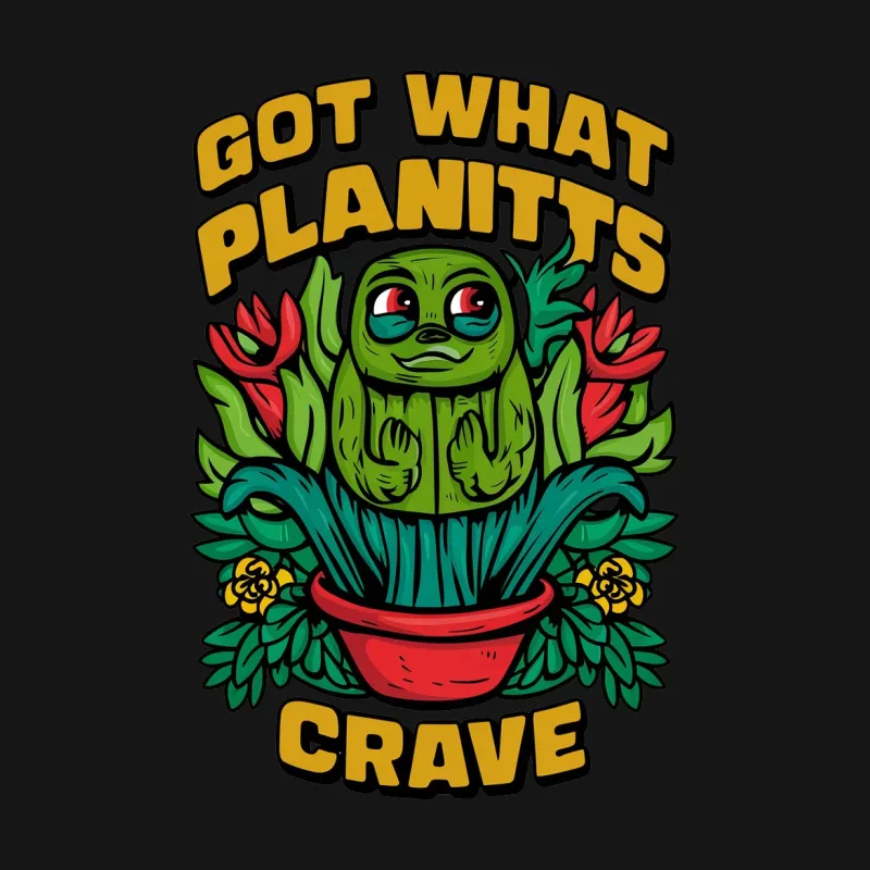 Funny Alien Plant Pots T-Shirt, Quirky Cactus Extraterrestrial Graphic Tee, Unique Alien Lover Gift Male T-Shirt