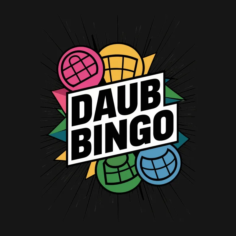 Colorful Daub Bingo Graphic T-Shirt, Vintage Comic Pop Art Style, Unisex Casual Wear Male T-Shirt