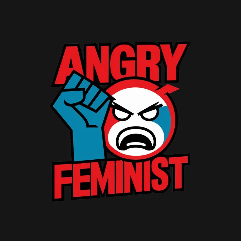 Angry Feminist Graphic T-Shirt, Bold Red and White Tee, Empowering Feminism Shirt Male T-Shirt