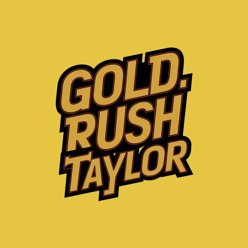 Vintage Gold Rush Taylor Graphic T-Shirt, Retro Styled Bold Lettering, Unisex Tee Male T-Shirt