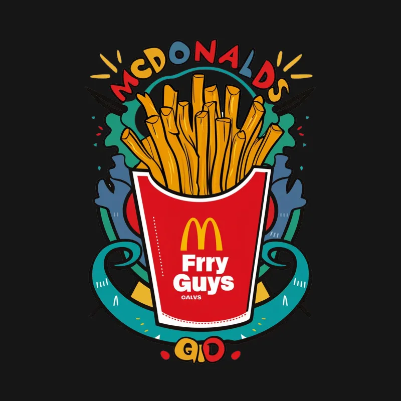 McDonald's Fry Guys Graphic T-Shirt, Vibrant Fast Food Design Tee, Unisex Fashion Female T-Shirt