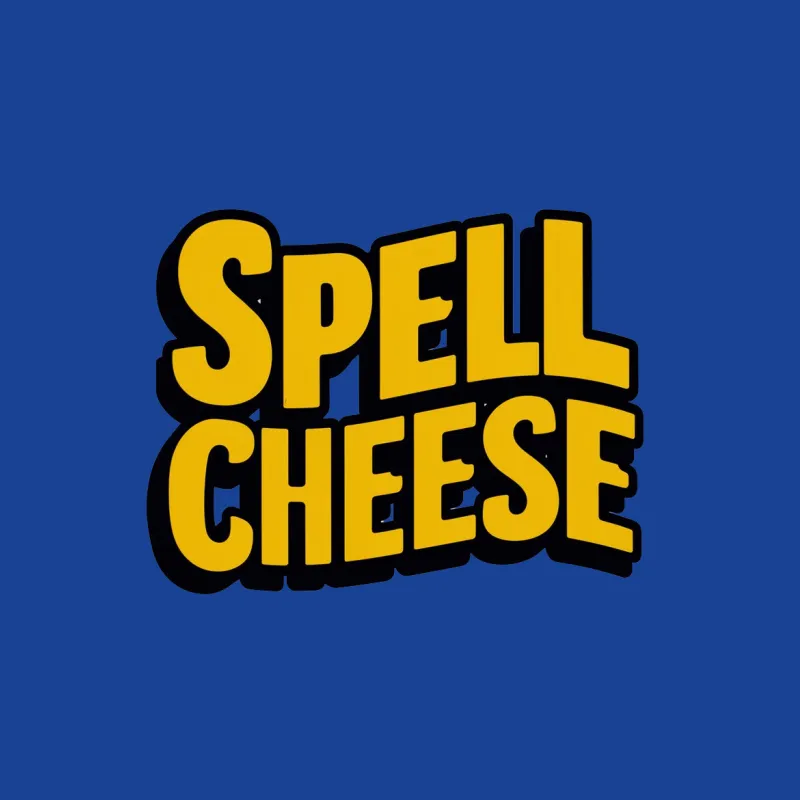 Spell Cheese Graphic T-Shirt, Bold Yellow and Black Design, Fun Typographic Tee for All Ages Female T-Shirt