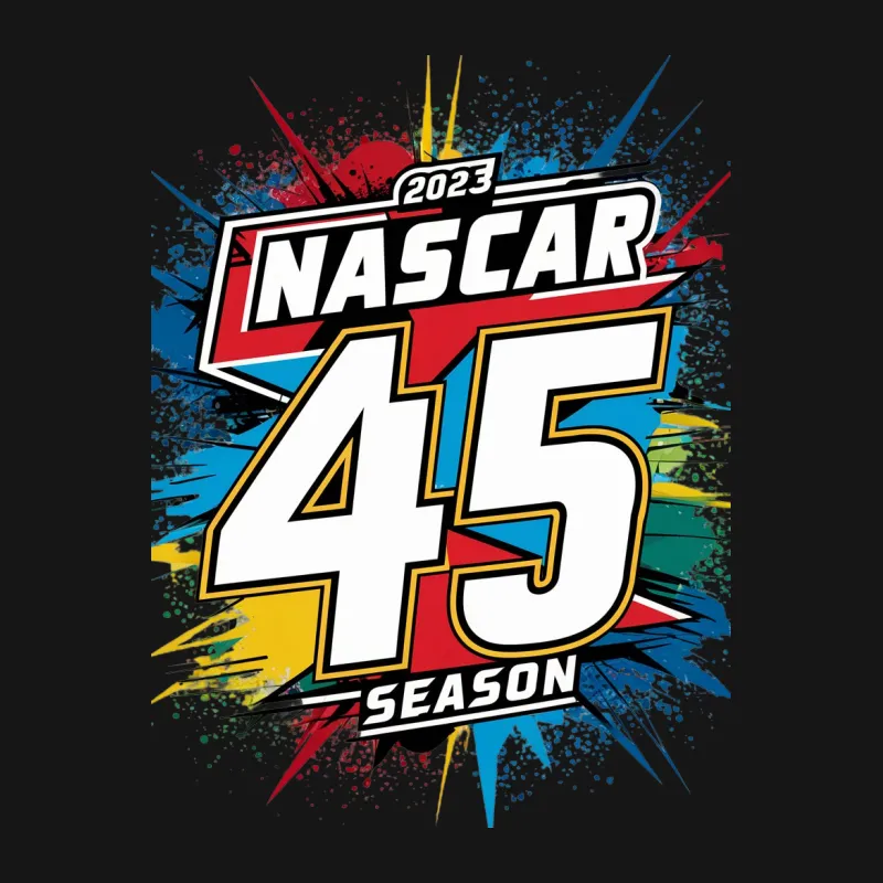 2023 NASCAR Season 45 Colorful Splash Graphic T-Shirt, Unisex Racing Fan Apparel, Vibrant Sports Event Shirt Female T-Shirt