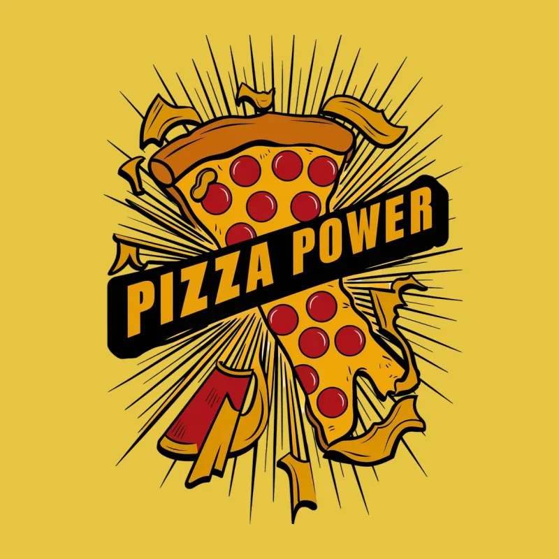 Pizza Power T-Shirt, Pepperoni Pizza Slice Graphic Tee, Funny Food Lover Shirt, Casual Wear Male T-Shirt