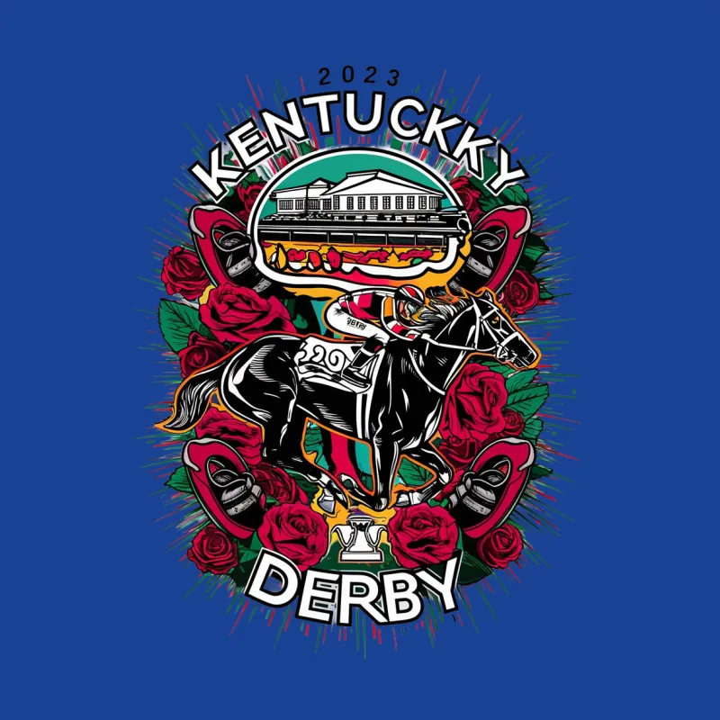 2023 Kentucky Derby Colorful Horse Racing Graphic T-Shirt, Trendy Event Tee, Stylish Race Day Shirt Female T-Shirt