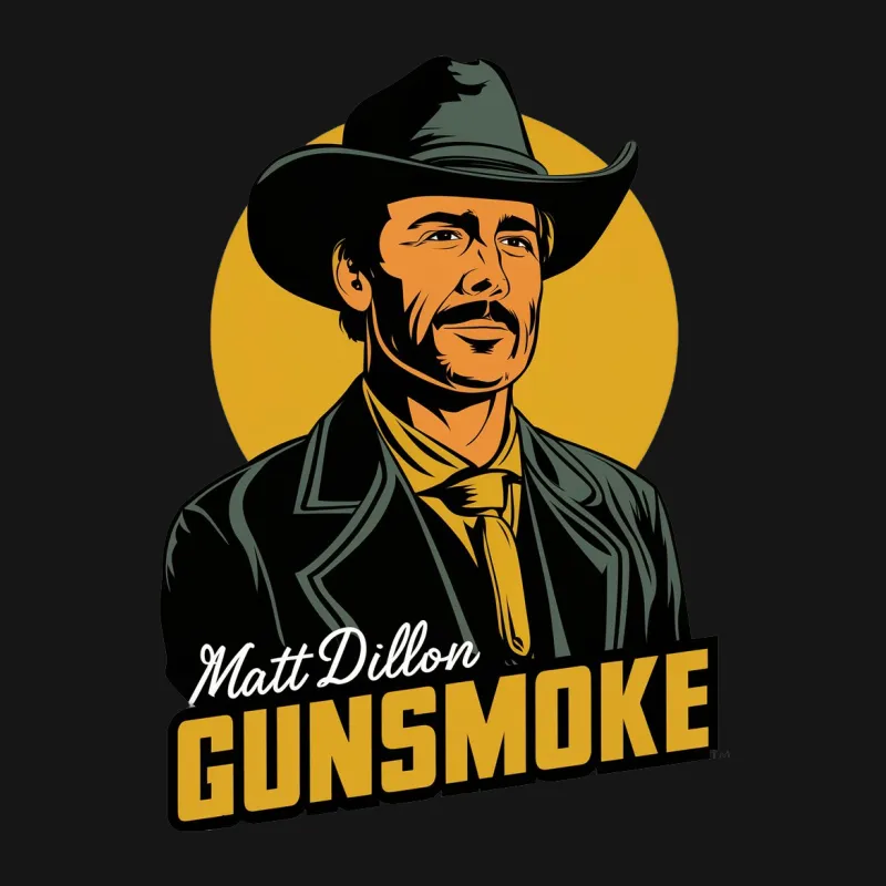 Vintage Gunslinger Graphic Tee, Matt Dillon Gunsmoke Cowboy T-Shirt Retro Style Female T-Shirt