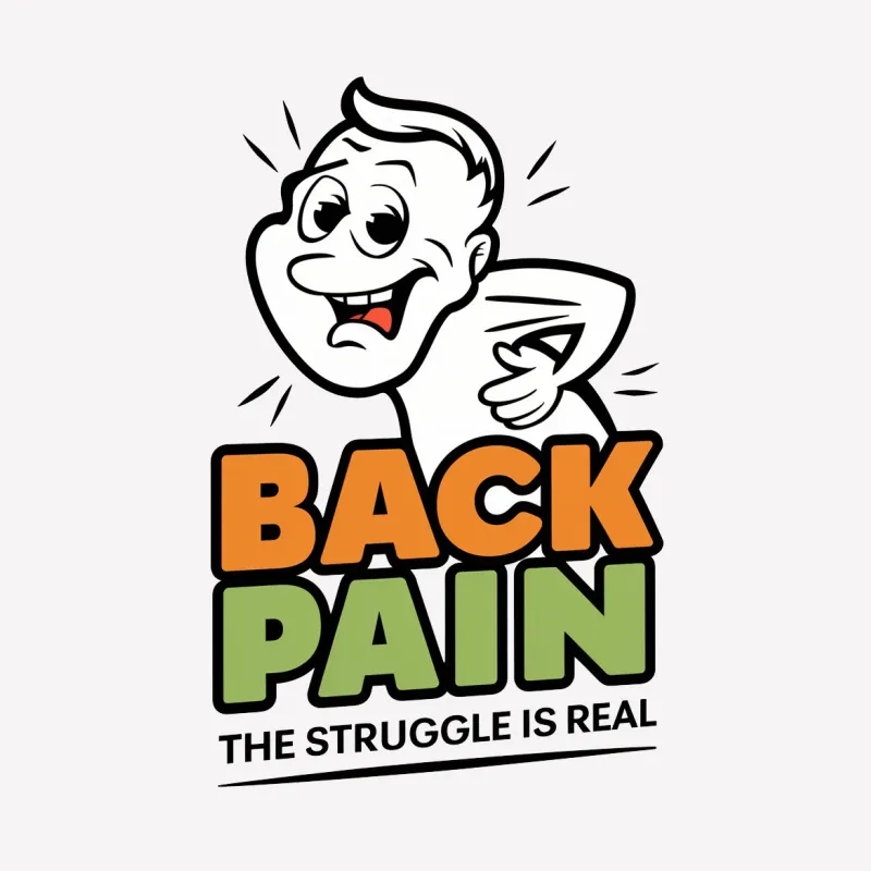 Back Pain T-Shirt, Funny Graphic Tee, The Struggle is Real, Comfortable Casual Wear for Adults Male T-Shirt