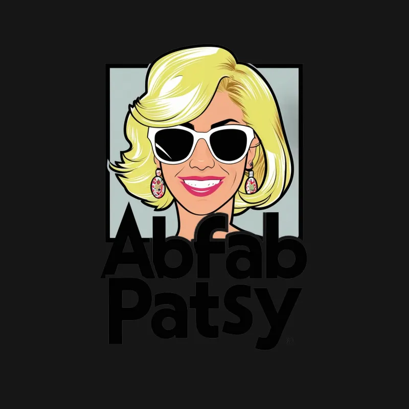 Abfab Patsy Iconic Cartoon Blonde Hair Sunglasses T-Shirt, Retro Style Graphic Tee, Fun Pop Culture Apparel Male T-Shirt