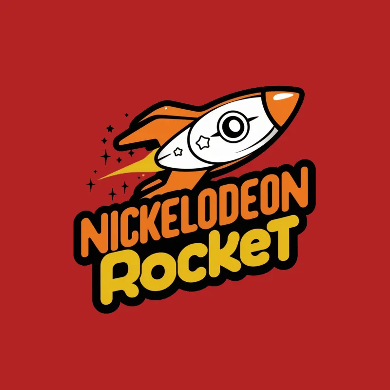 Nickelodeon Rocket Graphic T-Shirt, Vibrant Kids Space Theme Tee, Unisex Casual Wear Male T-Shirt