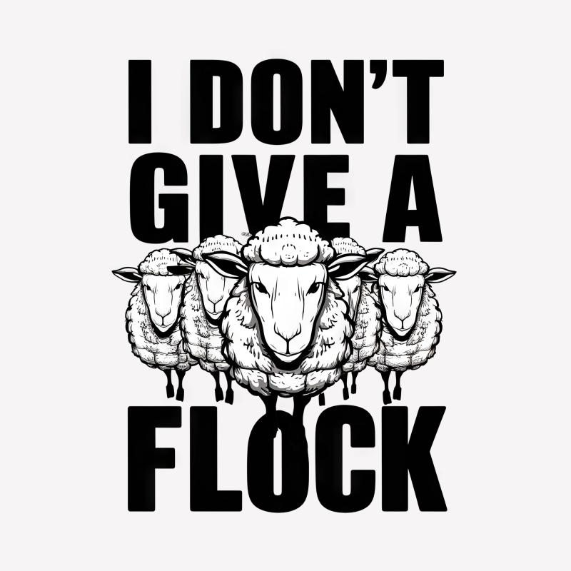 Funny Sheep T-Shirt, I Don't Give A Flock Graphic Tee, Unisex Humor T-Shirt, Farm Animal Pun Shirt Female T-Shirt