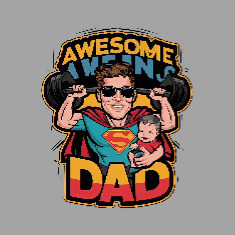 Awesome Twins Dad T-Shirt, Superhero Father of Twins Tee, Funny Dad Twinning Shirt, Gift for Dad, Twin Daddy, Parenting Humor Top Male T-Shirt