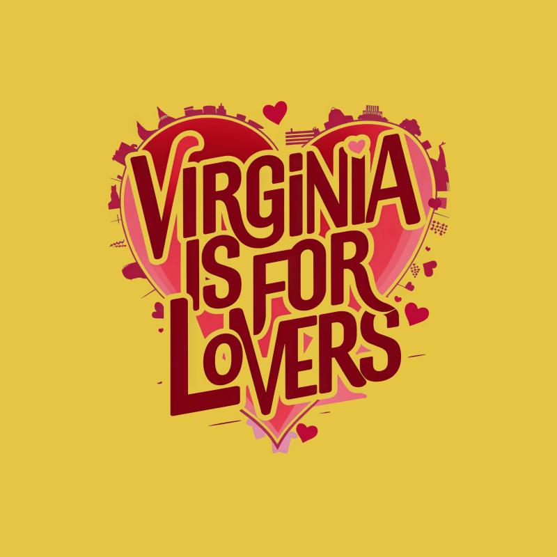 Virginia Love Graphic Tee, Unisex T-Shirt, Romantic State Slogan, Casual Wear, Valentine's Day Gift, Virginia Is For Lovers Shirt Male T-Shirt