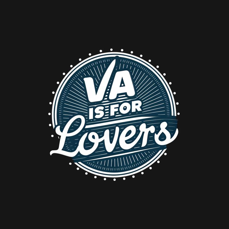 Unisex Virginia Love Graphic Tee, VA Is For Lovers T-Shirt, Casual Blue and White Shirt Male T-Shirt