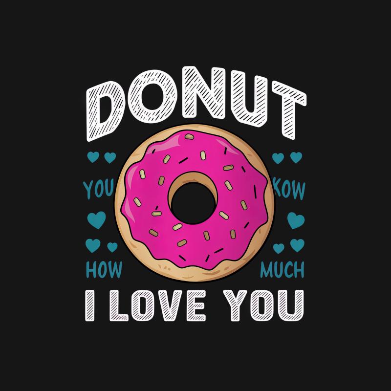 Donut Graphic Tee, Pink Frosted Love Pun Shirt, Cute Doughnut Lover Gift, Casual Unisex T-Shirt Female T-Shirt