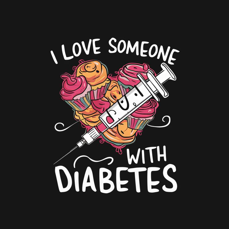 Diabetes Awareness T-Shirt, Love Someone With Diabetes, Support Tee, Cupcakes and Syringe Graphic, Unisex Tee, Gift Idea, Health Advocate Female T-Shirt