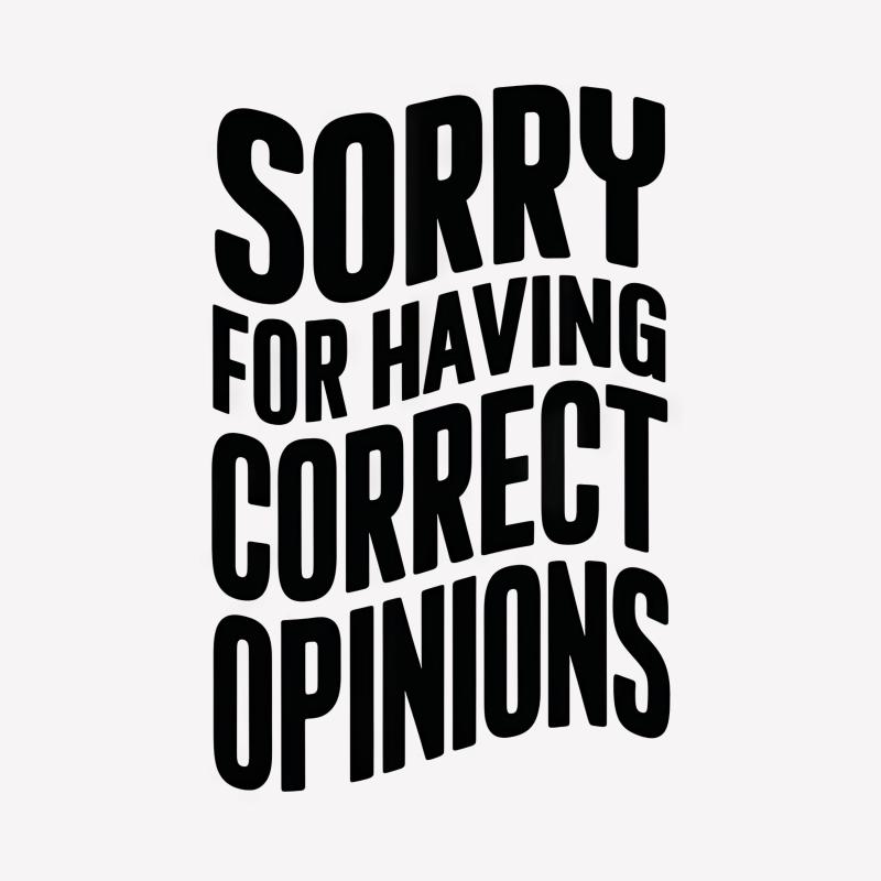 Sorry For Having Correct Opinions T-Shirt, Bold Statement Tee, Unisex Graphic Shirt, Gift Idea Male T-Shirt