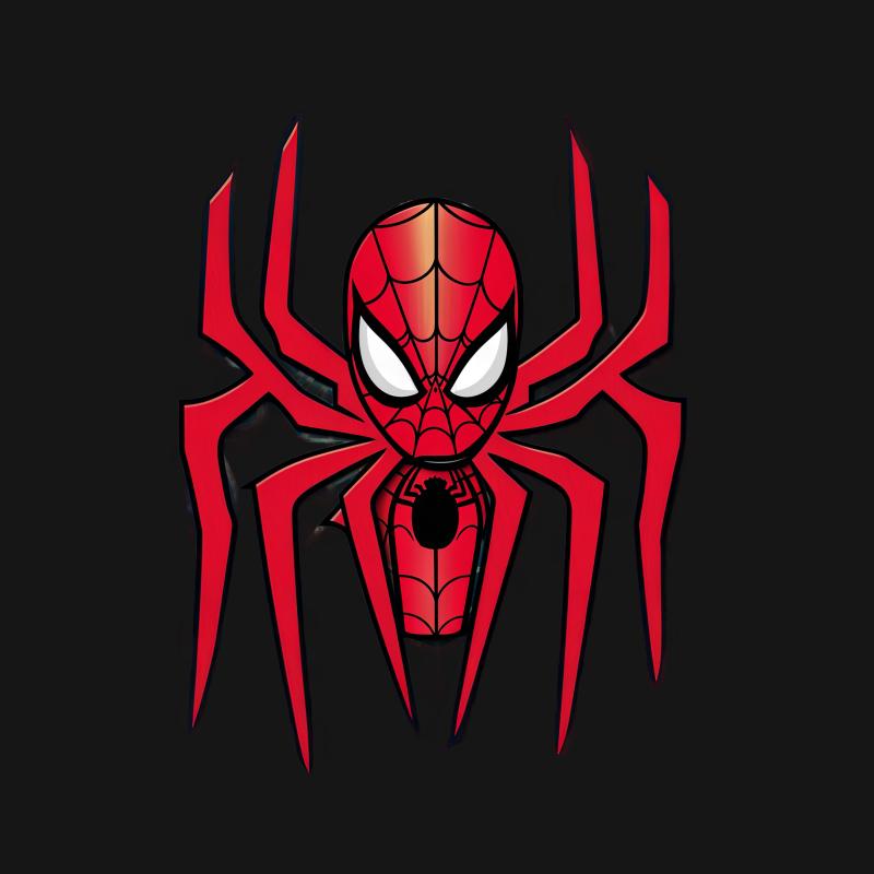 Superhero Spider Inspired Graphic Tee, Unisex Red and Black T-Shirt, Casual Comic Fan Apparel, Unique Superhero Emblem Shirt, Gift Idea Female T-Shirt