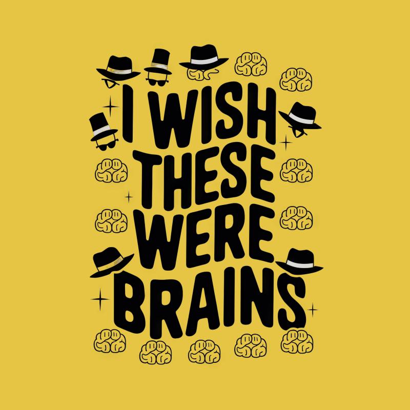 I Wish These Were Brains Funny Zombie T-Shirt for Halloween and Horror Fans Male T-Shirt