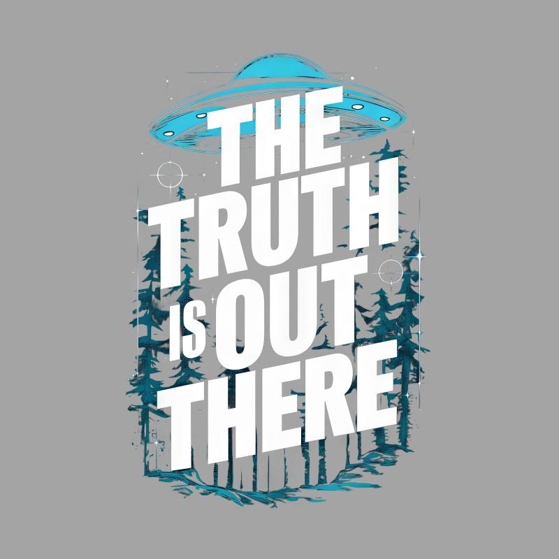 UFO Alien Abduction The Truth Is Out There Graphic Tee, Sci-Fi Fans T-Shirt, Unisex Outer Space Clothing, Forest Night Sky Shirt Male T-Shirt