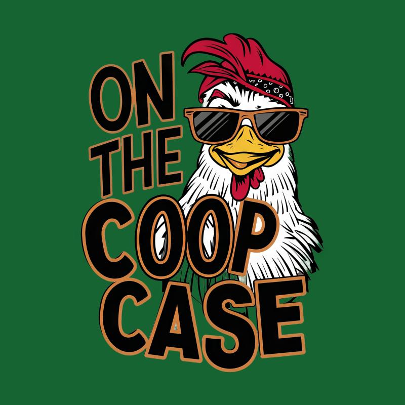 Cool Chicken with Sunglasses T-Shirt, On The Coop Case, Urban Farm Tee, Unisex Adult Clothing, Hipster Poultry Shirt, Unique Gift Idea Male T-Shirt