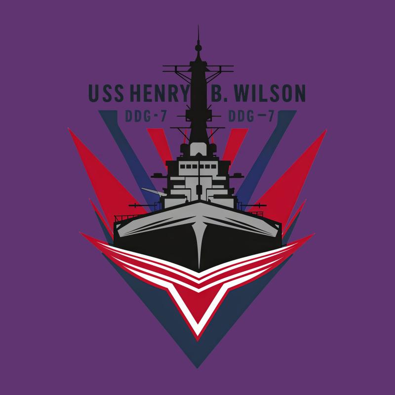 USS Henry B. Wilson DDG-7 Graphic T-Shirt, Naval Ship Emblem Tee, Military Enthusiast Apparel, Veteran Gift Female T-Shirt