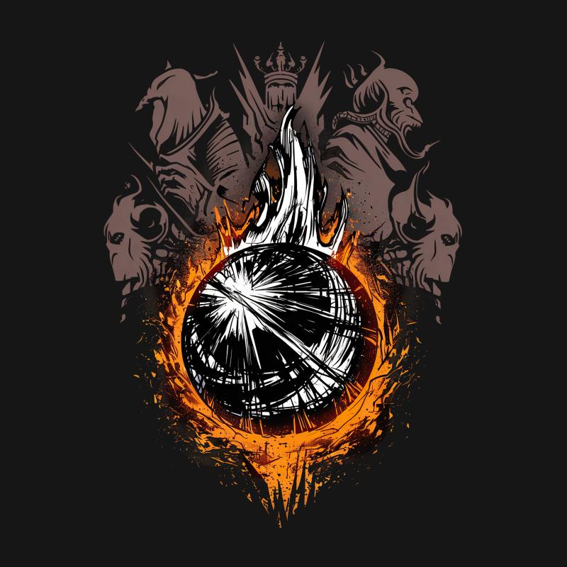 Abstract Dragon Silhouette Fireball Graphic Tee, Unisex Fantasy Art T-Shirt, Bold Statement Cotton Shirt, Unique Design Casual Wear Male T-Shirt