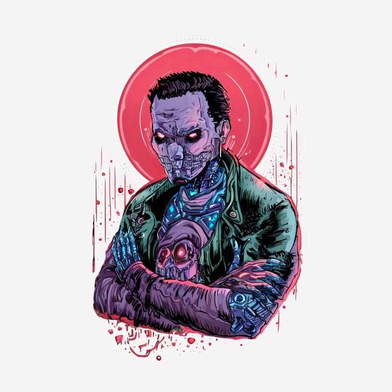 Zombie Hunter Graphic Tee, Men's Unique Horror T-Shirt, Cyberpunk Zombie Illustration, Cool Sci-fi Shirt, Gift for Gamers Male T-Shirt