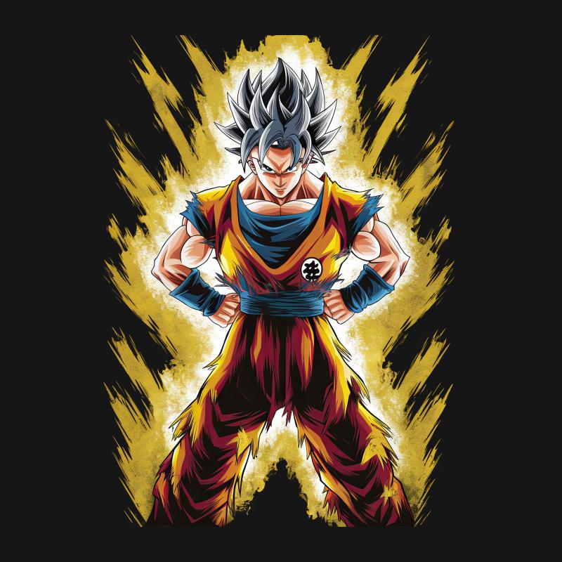 Anime Super Saiyan Hero Graphic T-Shirt, Colorful Manga Fan Tee, Bold Statement Casual Apparel Male T-Shirt