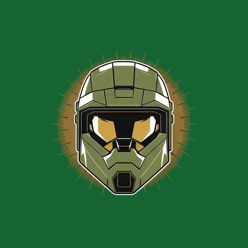 Master Chief Inspired Helmet Graphic Tee, Video Game Fan T-Shirt, Unisex Casual Wear, Gift for Gamers Female T-Shirt