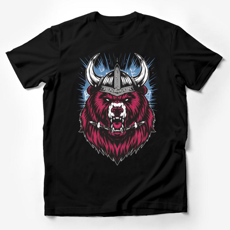 Viking Bear Warrior Graphic Tee, Men's Bold Viking Bear T-Shirt, Unique Norse Mythology Inspired Shirt Male T-Shirt