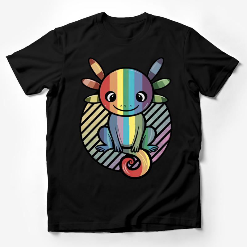 Kids Rainbow Axolotl T-Shirt, Cute Colorful Amphibian Shirt, Unisex Children's Graphic Tee, Animal Lover Gift, Playful Design Top Male T-Shirt