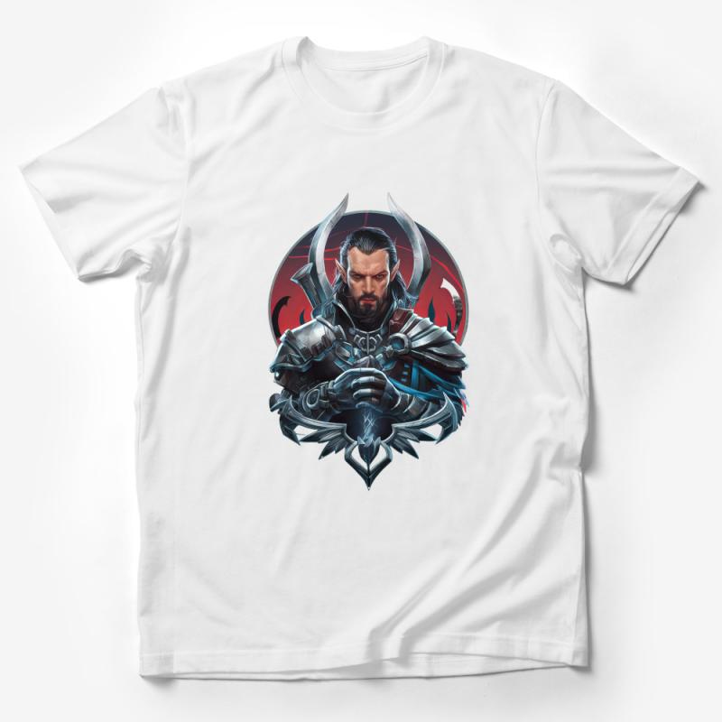 Fantasy Warrior T-Shirt, Epic Knight Graphic Tee, Men's Gaming Shirt, Medieval Armor Design, Gift for Gamers Male T-Shirt