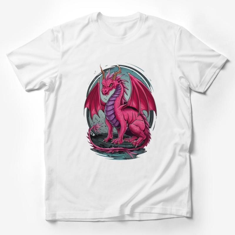 Red Dragon Graphic T-Shirt, Fantasy Creature Art Tee, Mythical Beast Shirt, Unique Dragon Lover Gift, Unisex Male T-Shirt