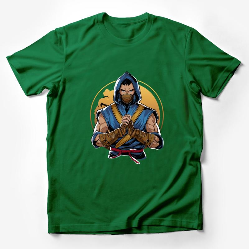 Ninja Warrior Graphic Tee, Cool Martial Arts Fighter T-Shirt, Men's Gaming Casual Shirt, Unique Fighter Illustration Top Male T-Shirt