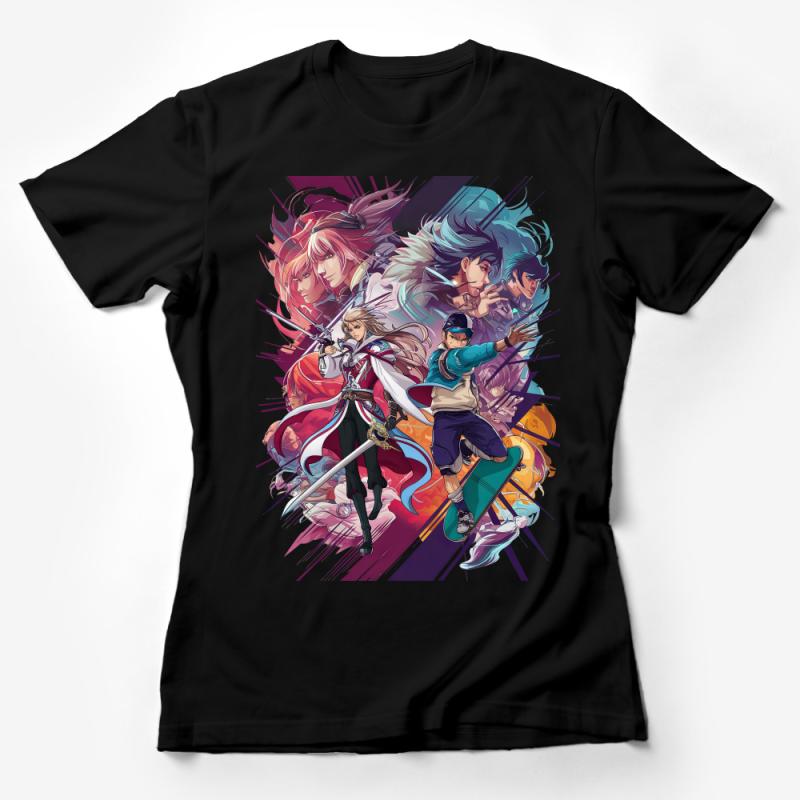 Unisex Anime Inspired T-Shirt, Vibrant Character Art, Casual Cotton Tee, Gift for Manga Fans, Graphic Novel Design Shirt for All Ages Female T-Shirt