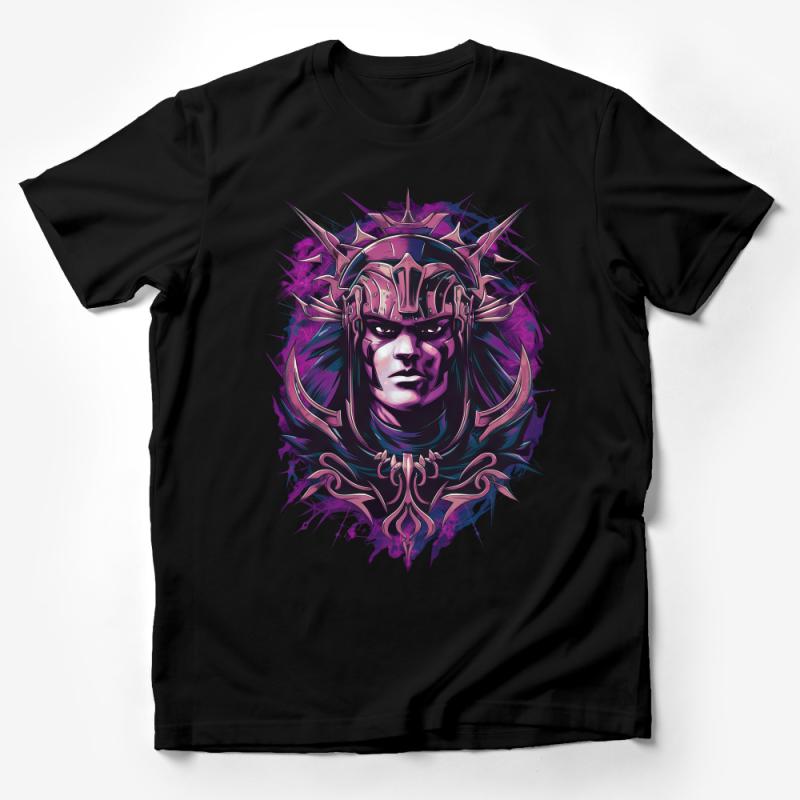 Fantasy Warrior Graphic T-Shirt, Men's Purple Warrior Tee, Unique Sci-Fi Armor Illustration Shirt, Gift for Gamers Male T-Shirt