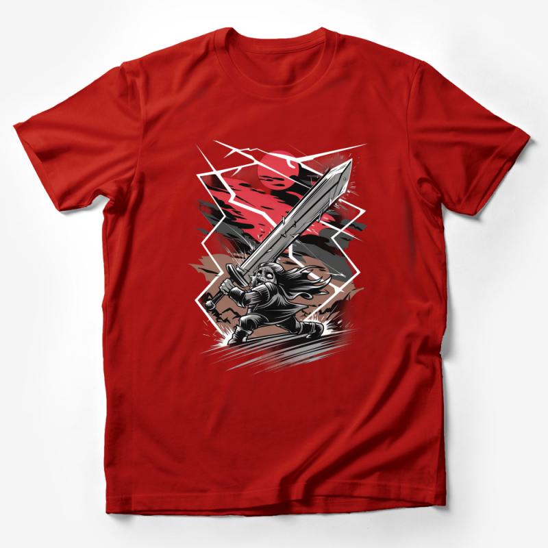 Warrior Graphic Tee, Abstract Art T-Shirt, Unique Design Unisex Shirt, Modern Style Streetwear, Comfortable Casual Wear for All Male T-Shirt