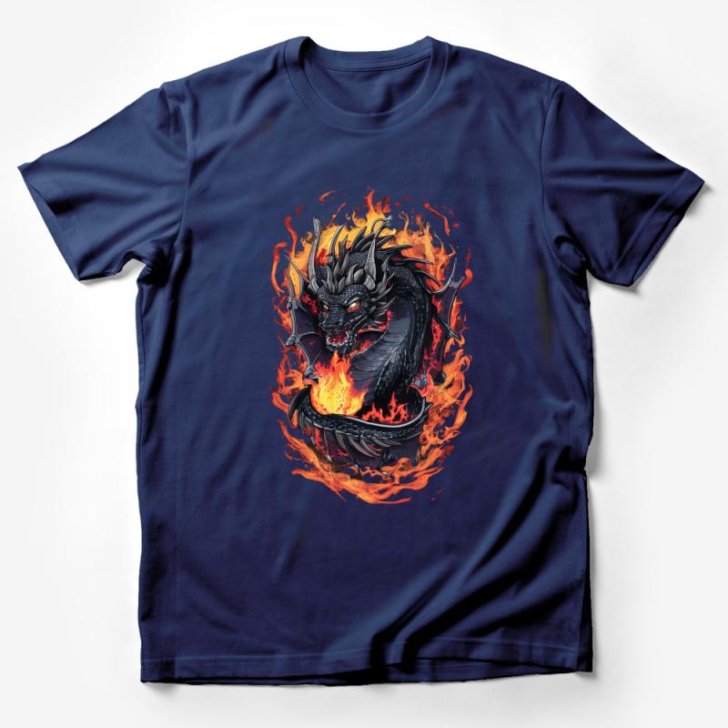 Fiery Dragon Graphic T-Shirt, Cool Mythical Beast Tee, Fantasy Lover Gift, Unisex Fire Dragon Shirt Male T-Shirt