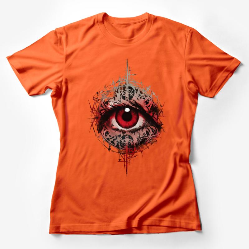 Urban Art Red Eye T-Shirt, Unisex Graphic Tee, Street Style Modern Apparel, Unique Eye Design Casual Wear Female T-Shirt