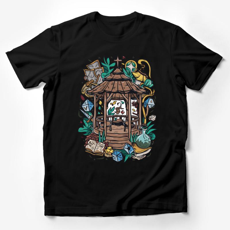 Fantasy Well T-Shirt, RPG Adventure Graphic Tee, Unisex Fantasy Art Clothing, Gamer Gift, Colorful DnD Inspired Shirt Male T-Shirt