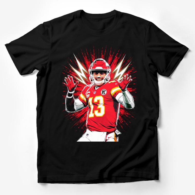 Vintage-Inspired Football Quarterback Graphic Tee, Unisex Sports T-Shirt, Trendy Fan Apparel, Casual Athletic Wear Male T-Shirt