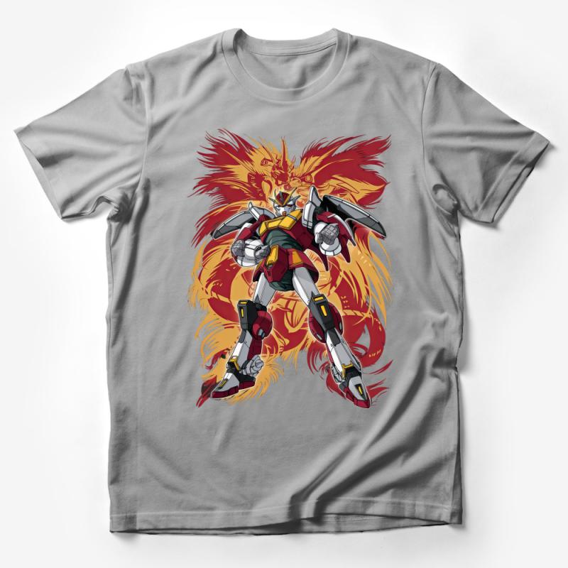 Retro Robot Warrior T-Shirt, Vintage Mecha Design Tee, Anime-Inspired Robot Graphic Shirt, Unisex Casual Streetwear Apparel Male T-Shirt