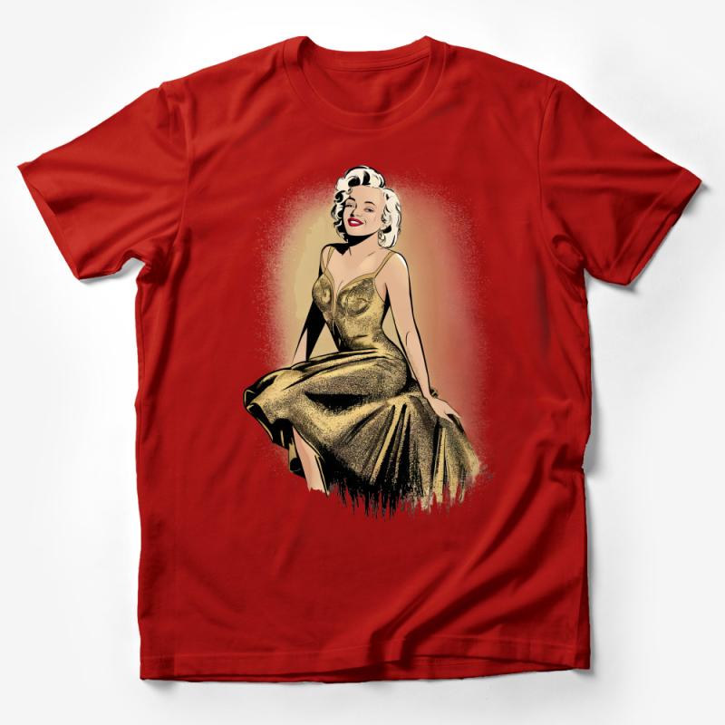 Vintage Hollywood Glamour Inspired T-Shirt Featuring Iconic Starlet Illustration Male T-Shirt