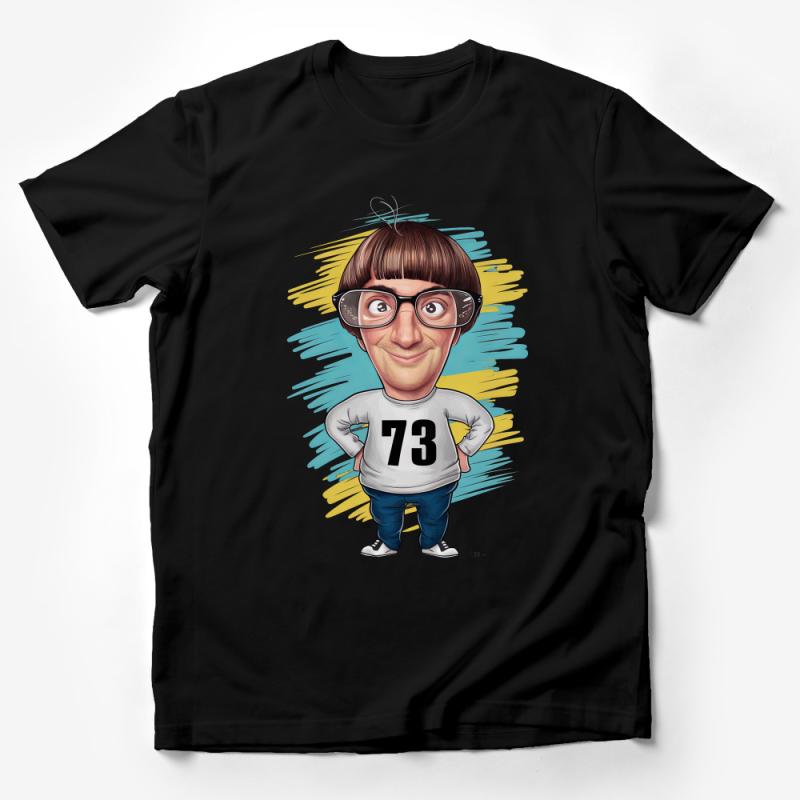 Funny Cartoon Character T-Shirt, Geek Chic Graphic Tee, Unique Retro Illustration Shirt, Gift for Him, Casual Cool Apparel Male T-Shirt