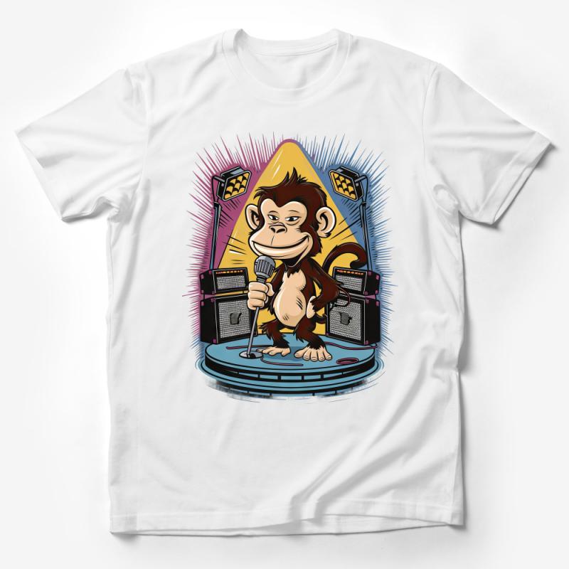 Rock Star Monkey T-Shirt, Cool Musician Monkey Graphic Tee, Unisex Funky Animal Band Shirt, Unique Gift Idea Male T-Shirt